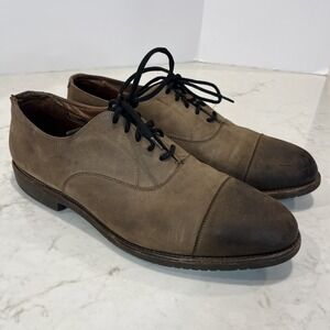 Allen Edmonds Buxton Oxford 11.5 D Cap Toe Burnished Brown‎ Combed Leather